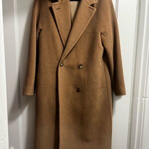 Babaton Camel Double-Breasted Trench Coat